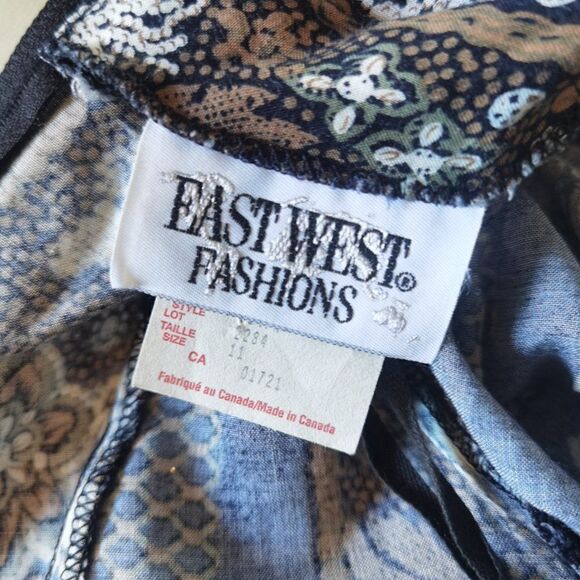 Vintage 90s printโRayonย Maxi Dress by East West Fashions Size 11 TieโBack - Picture 6 of 8